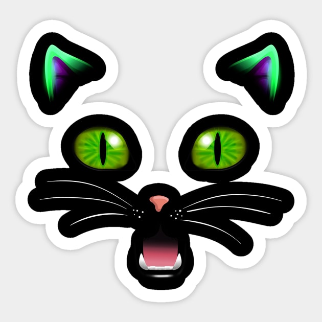 Black Cat Sticker by aaltadel